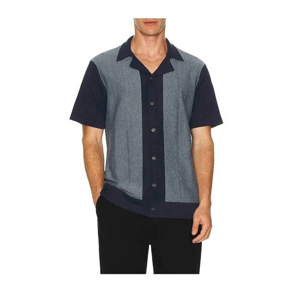NEW RAILS silas shirt in navy lagoon stripe